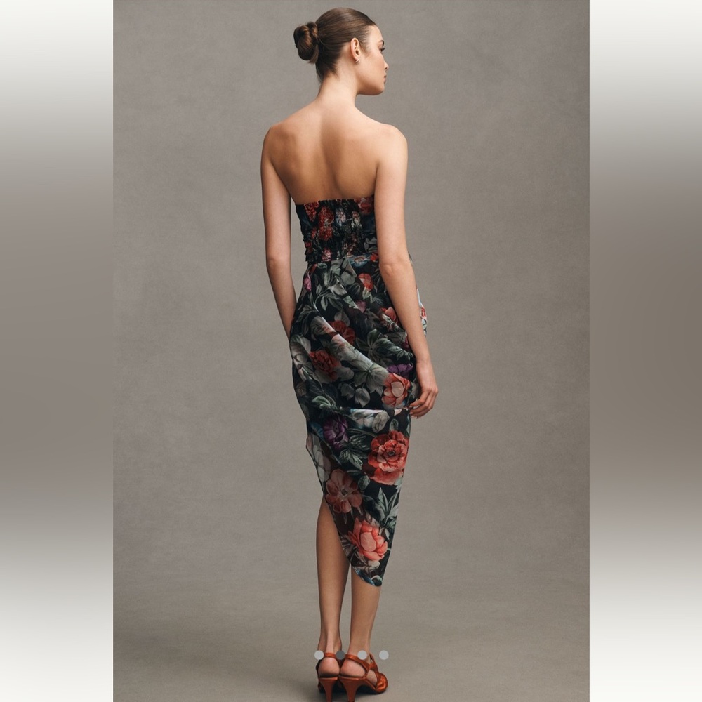 BHLDN Isabella Strapless Sweetheart High-low Midi Dress - Picture 2 of 6